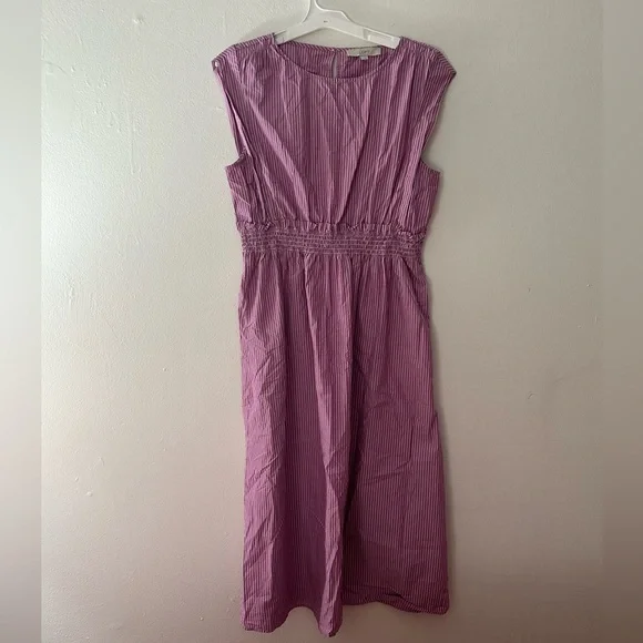 Loft Striped Poplin Midi Dress - Picture 4 of 7